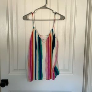 Women’s multicolor stripe Cami top with adjustable straps size M